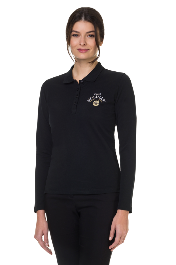    K257-Polo donna manica lunga nero
