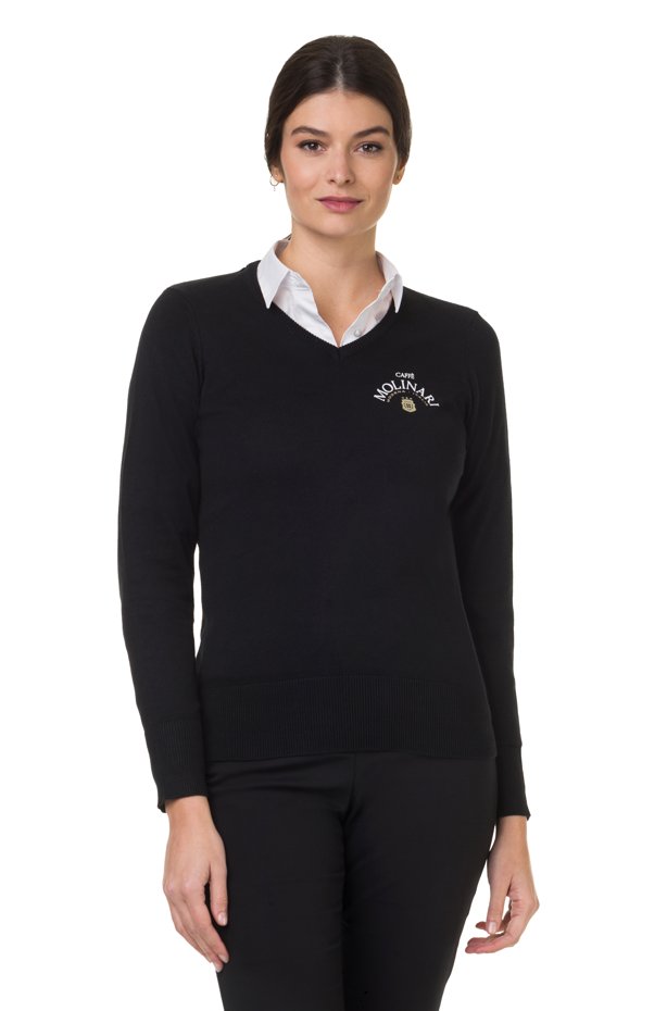    K966-Maglia donna scollo V nero