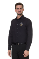    021000-84-NERO-Camicia Uomo Nera No Stiro