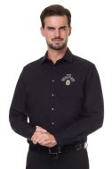    021000-84-NERO-Camicia Uomo Nera No Stiro