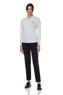    Polo donna manica lunga bianco