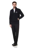    K4010-Felpa uomo full zip nero