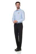    K529-Camicia uomo ML elasticizzata azzurro