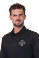    K529-Camicia uomo ML elasticizzata nero