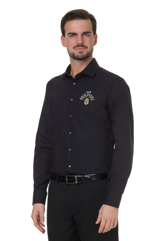    021000-84-NERO-Camicia Uomo Nera No Stiro
