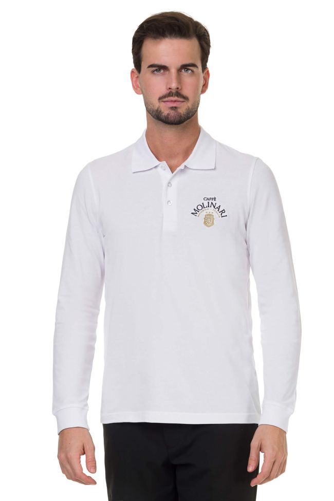    K256-Polo uomo manica lunga bianco