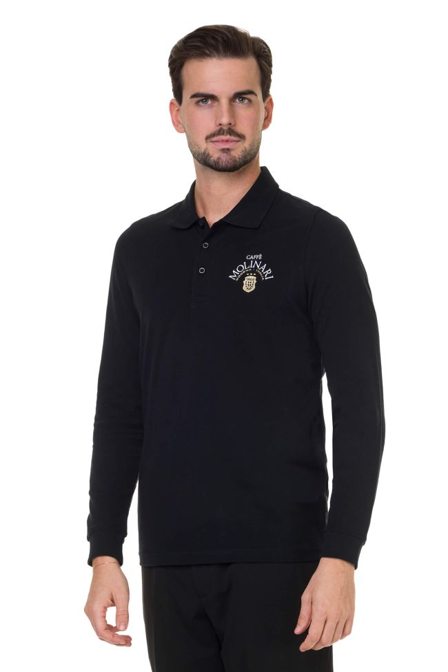    K256-Polo uomo manica lunga nero