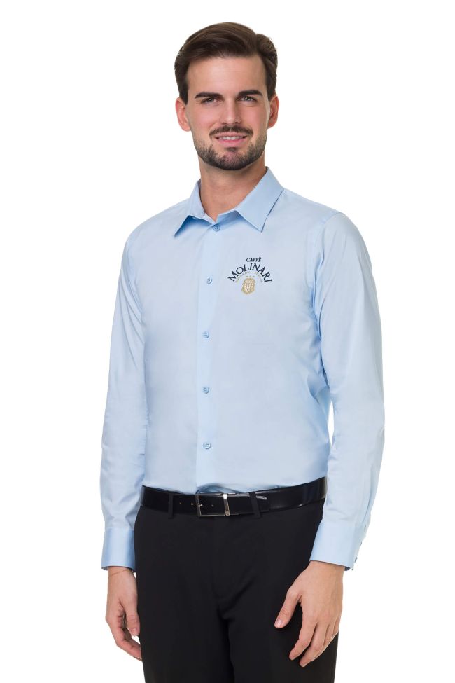    K529-Camicia uomo ML elasticizzata azzurro