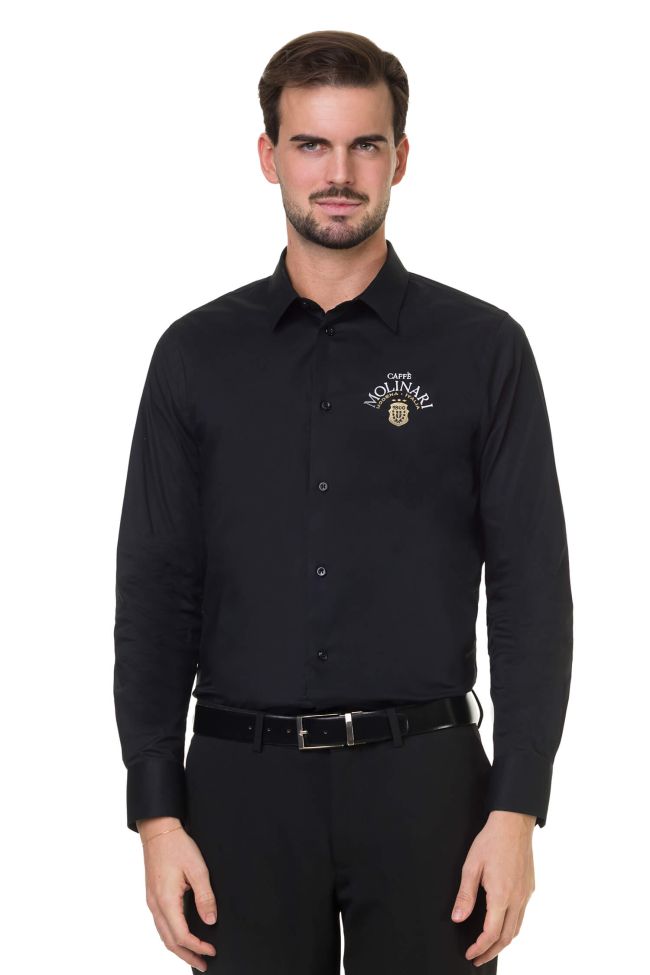    K529-Camicia uomo ML elasticizzata nero