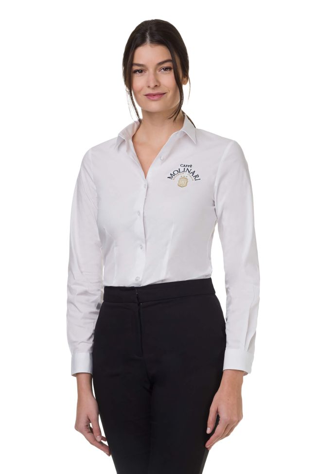    K530-Camicia donna ML elasticizzata bianco