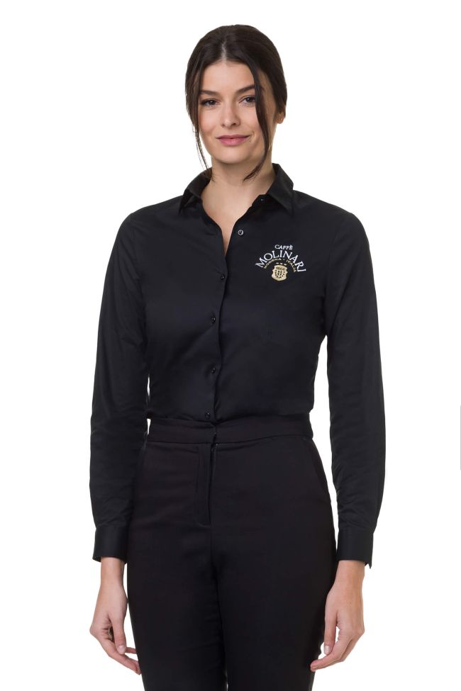    K530-Camicia donna ML elasticizzata nero